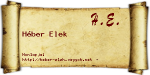 Héber Elek névjegykártya